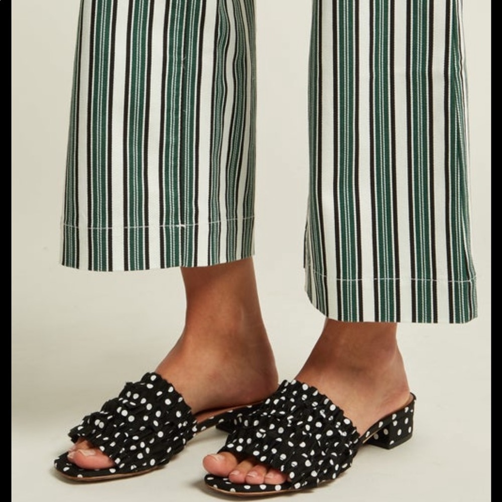 ALEXACHUNG Polka-dot ruffle slides